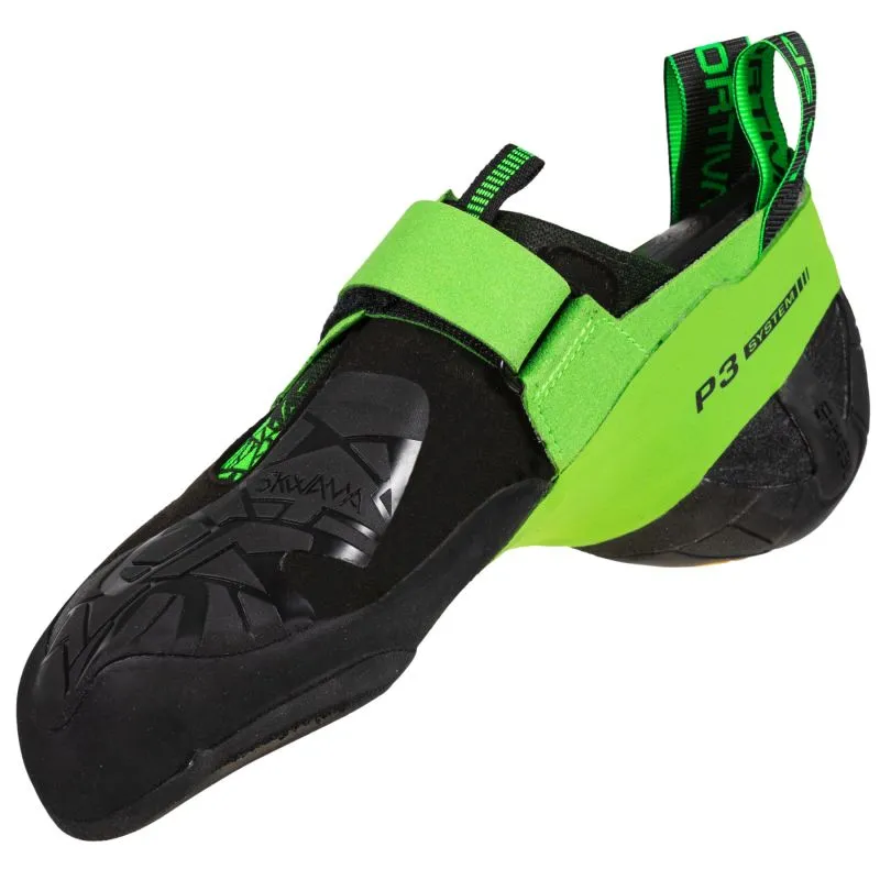 Bota de escalada para hombre La Sportiva Skwama Vegan (Negro/Verde Flash)