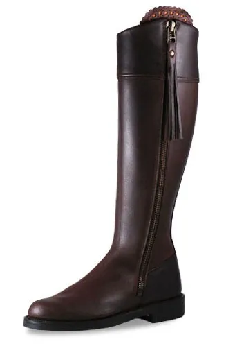 Bota hipica piel marron elegante a medida
