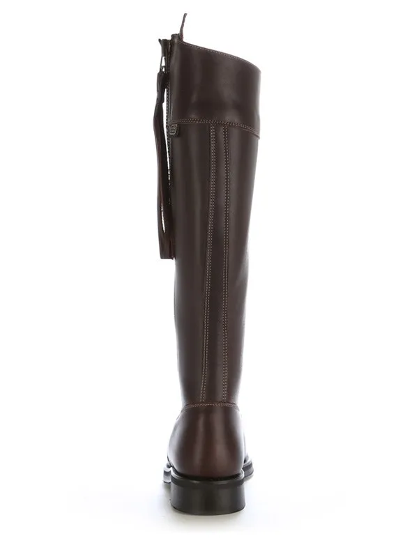 Bota hipica piel marron elegante a medida
