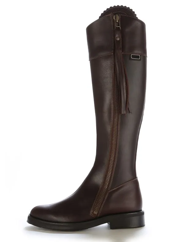 Bota hipica piel marron elegante a medida
