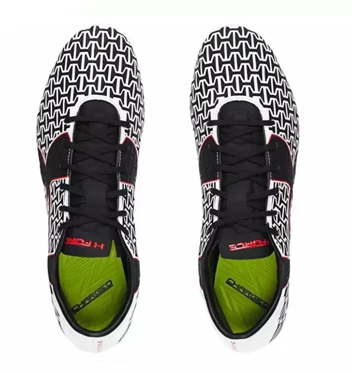 Botas de fútbol para superficies firmes Under Armour Clutchfit Force 2.0 Hybrid FG Blanco/Negro/Rojo