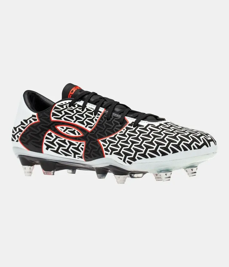 Botas de fútbol para superficies firmes Under Armour Clutchfit Force 2.0 Hybrid FG Blanco/Negro/Rojo