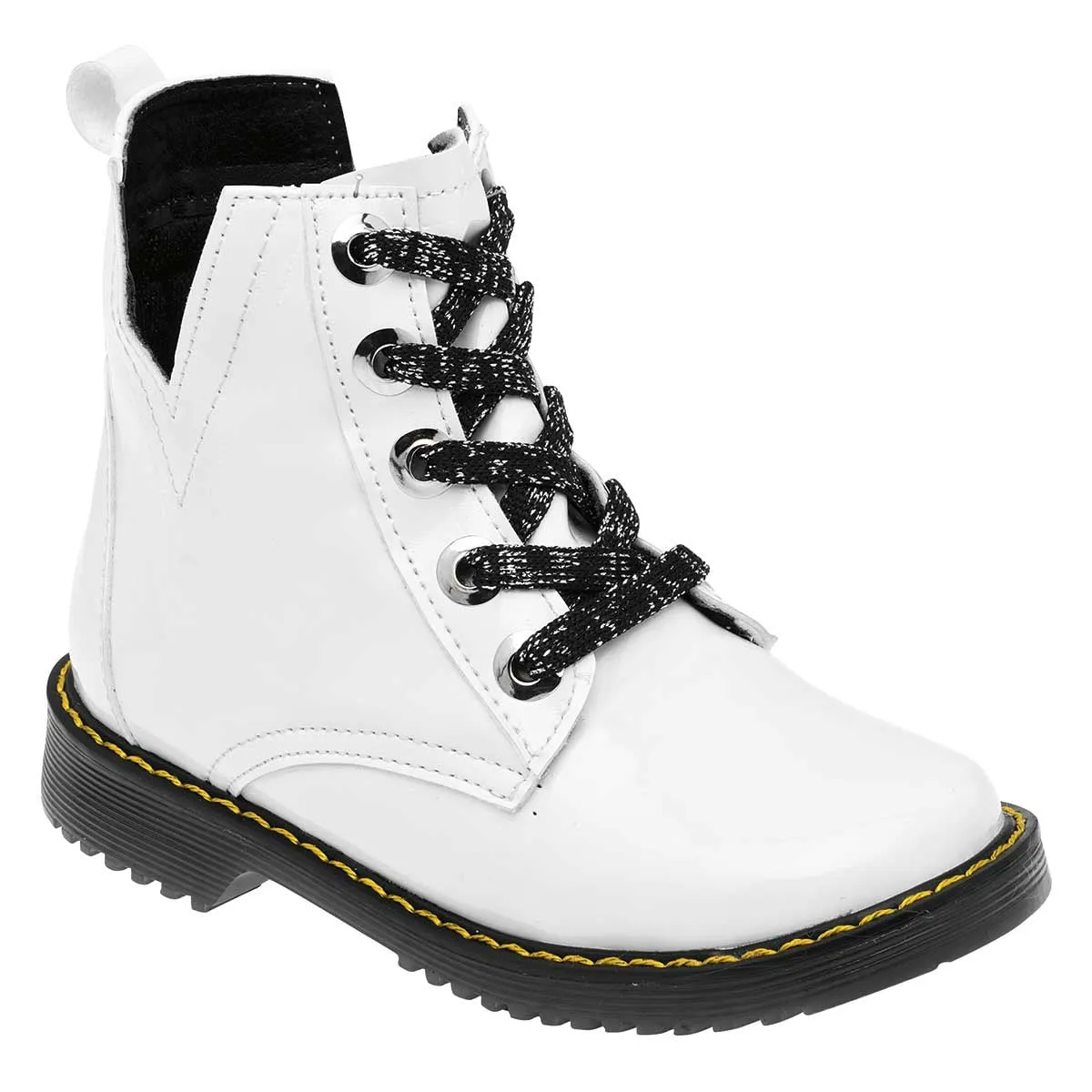 Botas Exterior Sintético Color Blanco Charol Para Niña De RBCOLLECTION