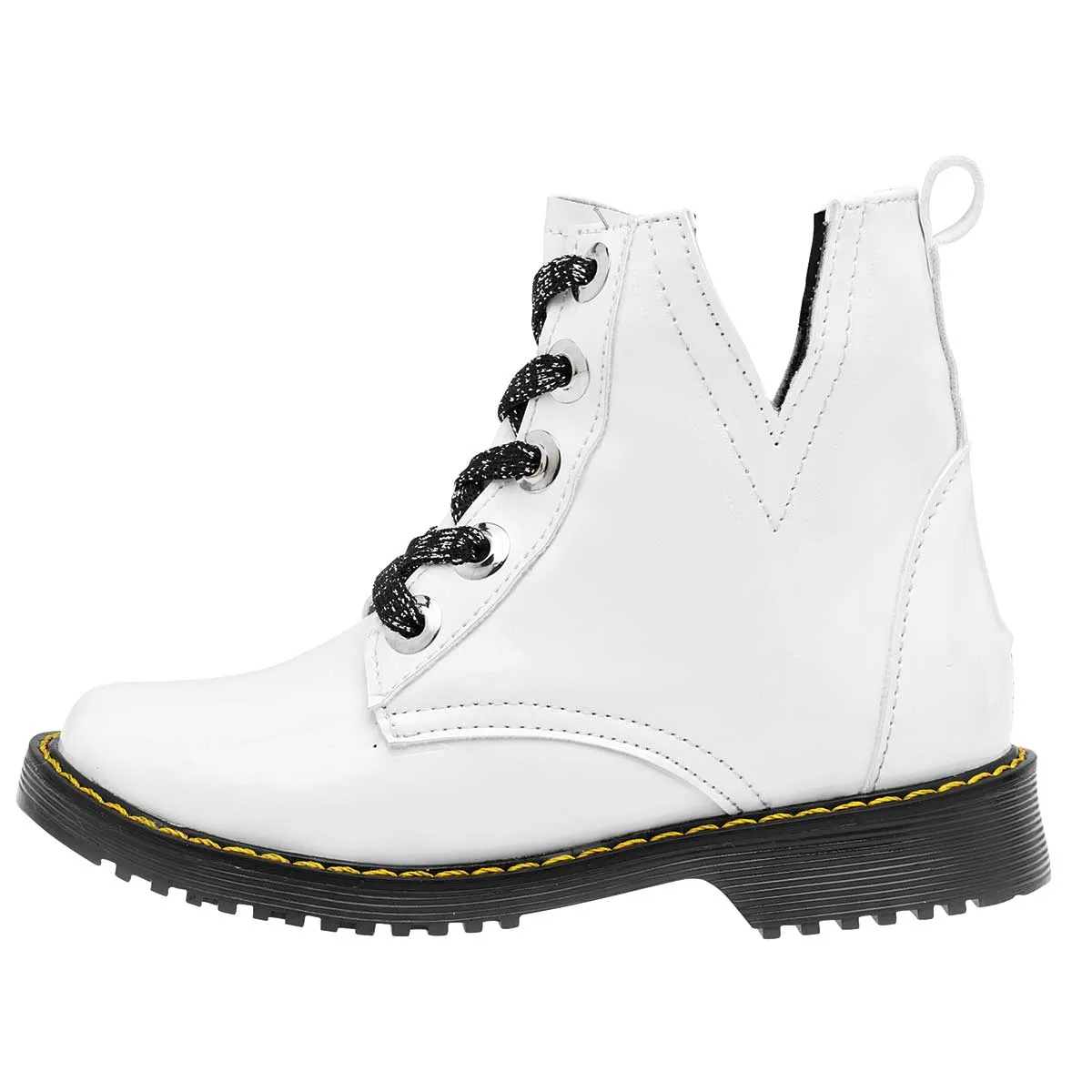 Botas Exterior Sintético Color Blanco Charol Para Niña De RBCOLLECTION