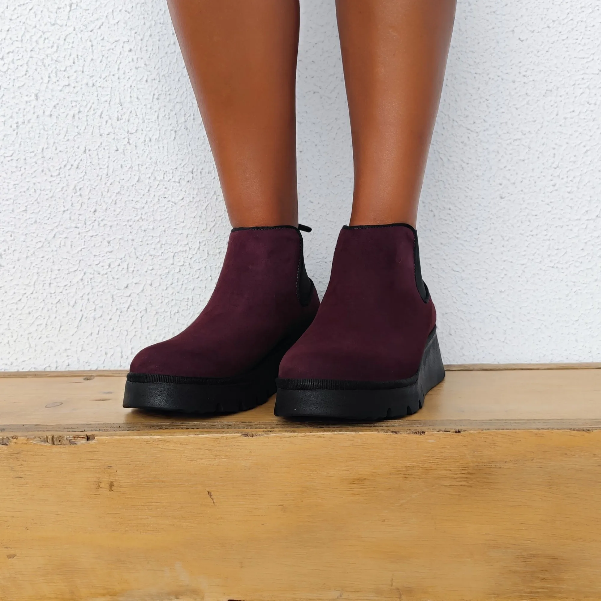 Botas FLY LONDON Pada Kid Suede Wine P501403006
