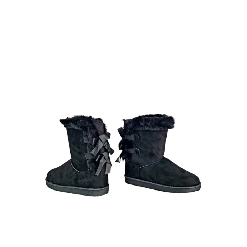 Botas Mujer Forradas de Invierno planas con Lazo