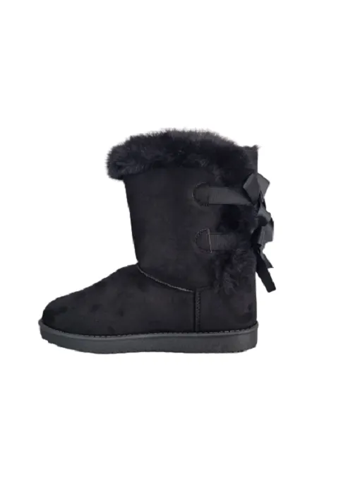 Botas Mujer Forradas de Invierno planas con Lazo