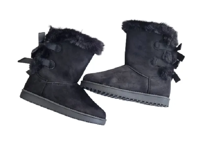 Botas Mujer Forradas de Invierno planas con Lazo