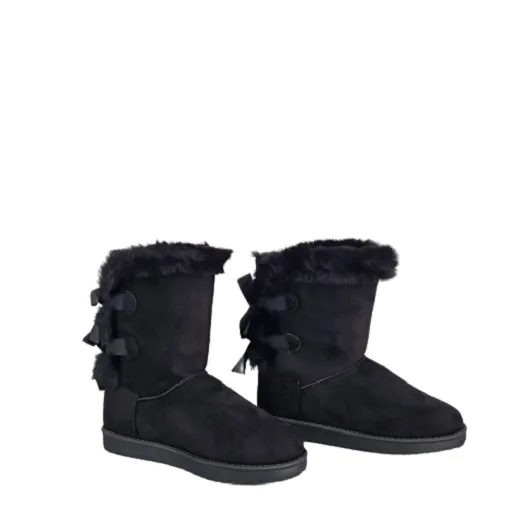 Botas Mujer Forradas de Invierno planas con Lazo