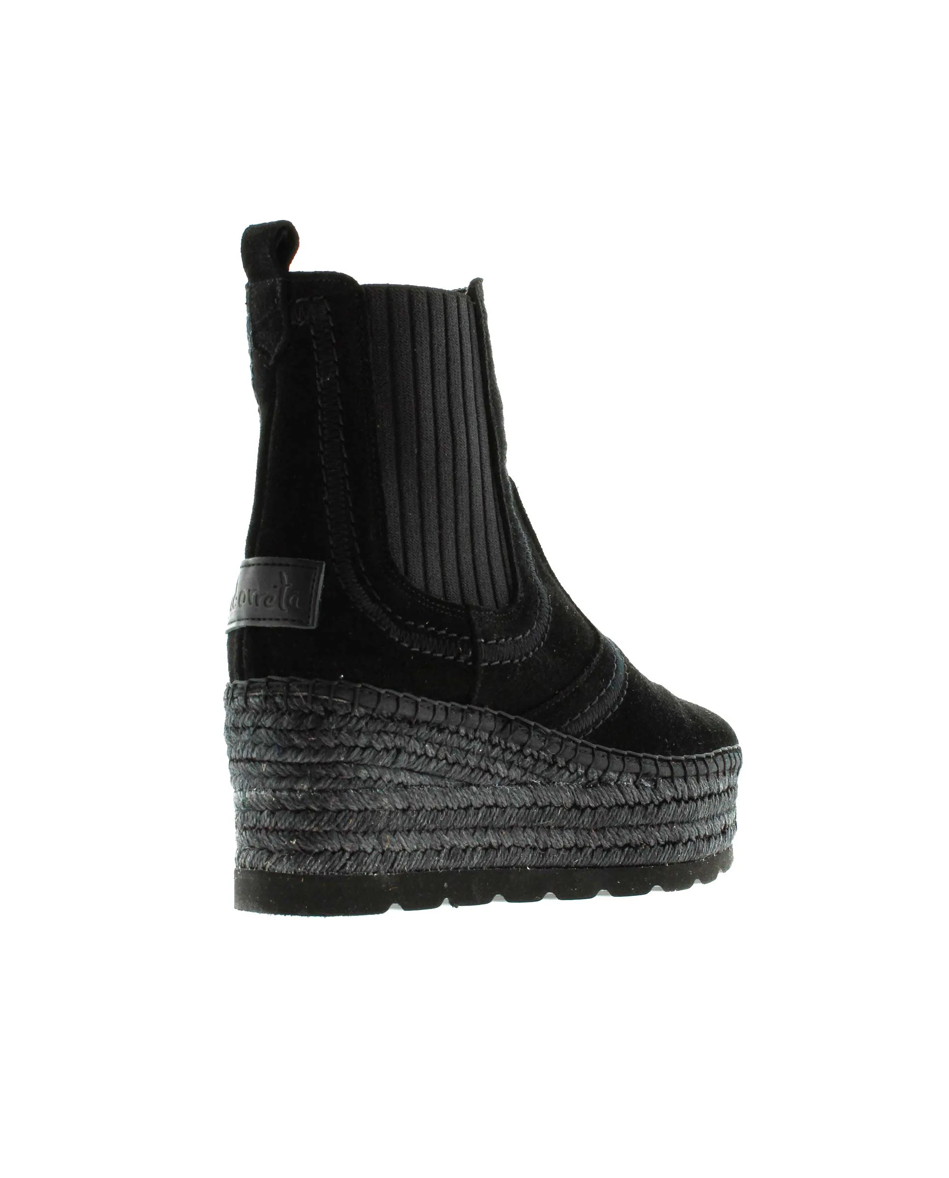 Botin Chelsea en serraje negro Creta