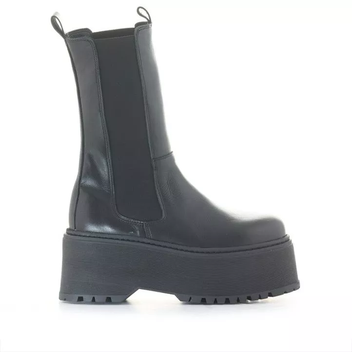 Botines plataforma Redlove frida negros de piel con suela track