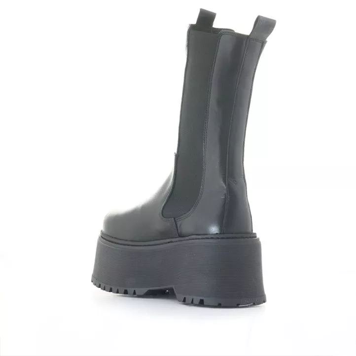 Botines plataforma Redlove frida negros de piel con suela track
