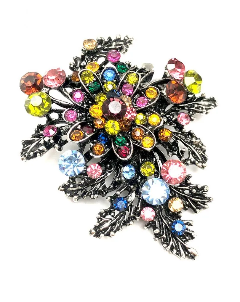 BROCHES DE MUJER MULTICOLOR Y PLATEADOS PARA BODAS Y EVENTOS