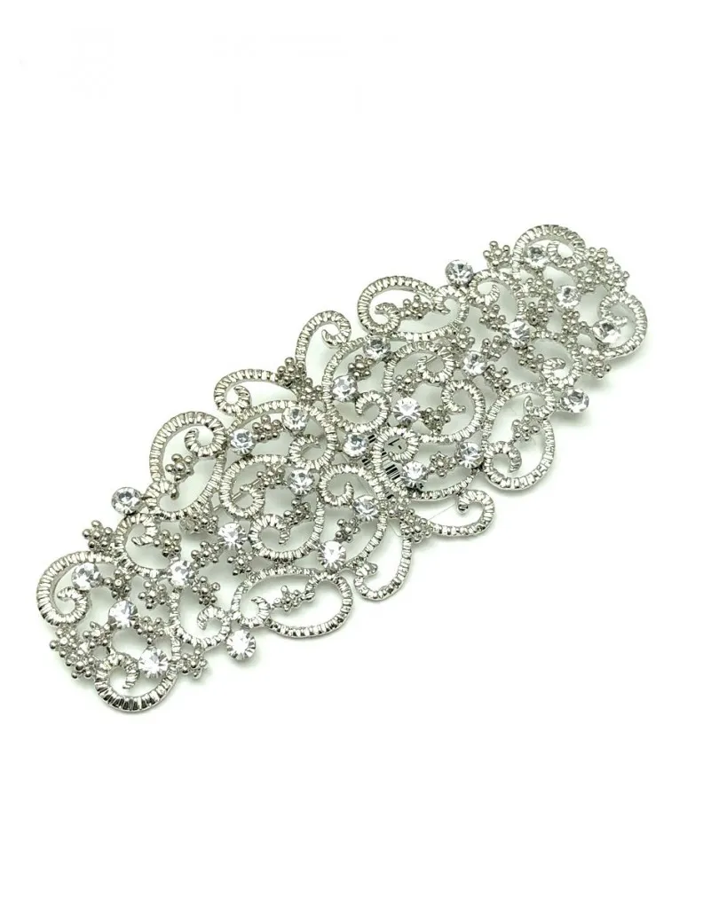 BROCHES PLATEADOS BONITOS PARA MANTILLAS CON CRISTAL