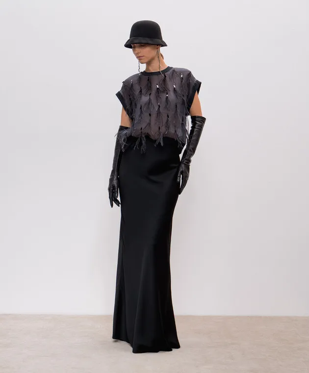 Brunello Cucinelli Black maxi skirt