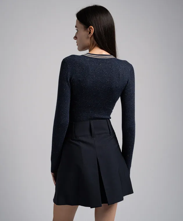 Brunello Cucinelli Blue pullover with lurex
