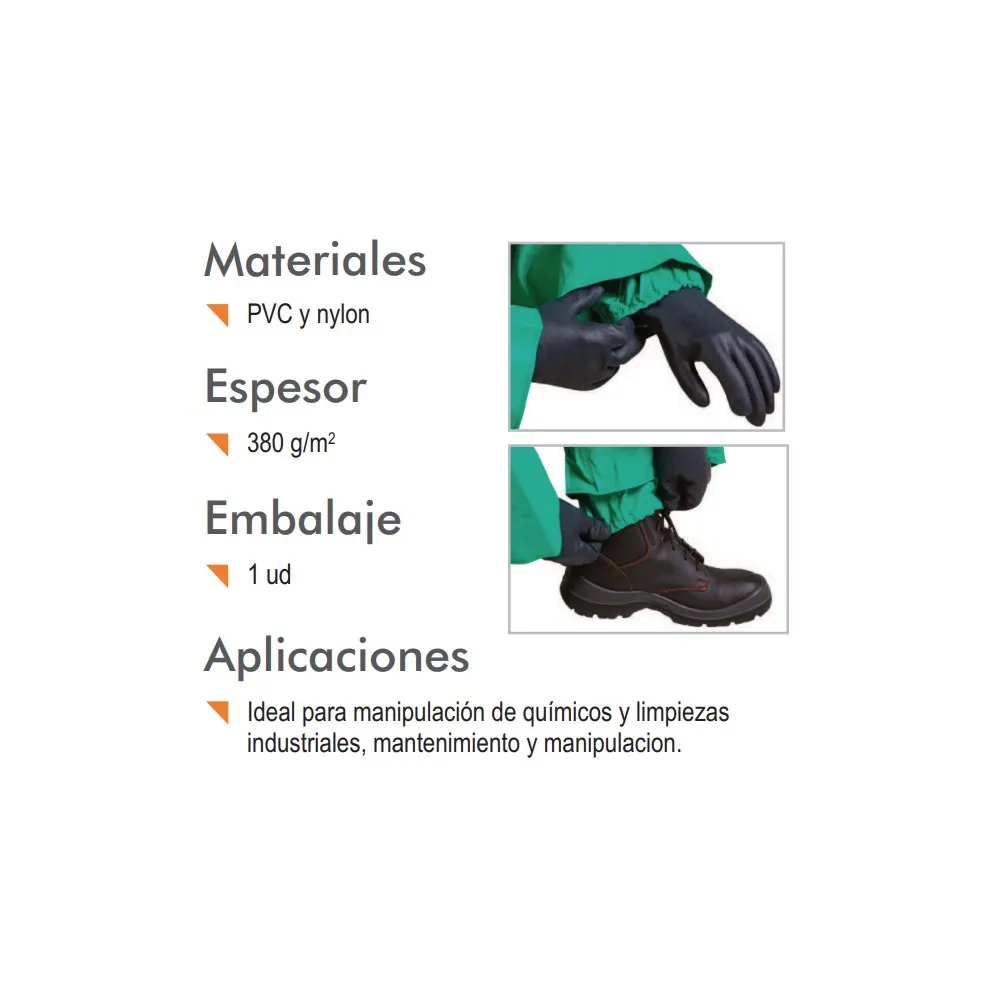 Buzo Protección química PVC Chemmaster