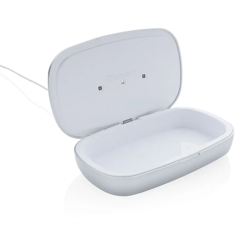 CAJA ESTERILIZADORA PROMOCIONAL CON CARGADOR INALáMBRICO RENA UVC