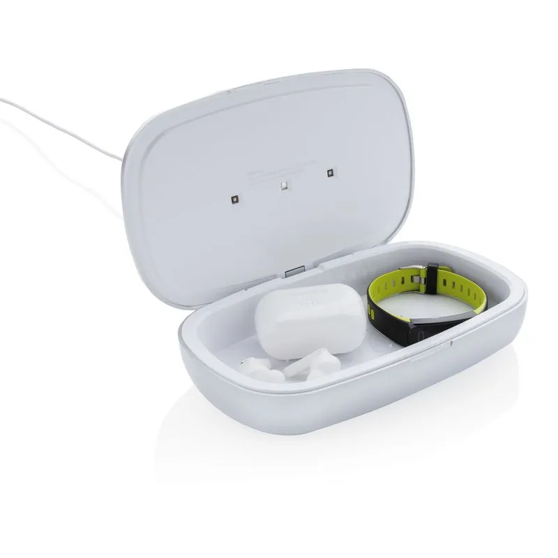 CAJA ESTERILIZADORA PROMOCIONAL CON CARGADOR INALáMBRICO RENA UVC