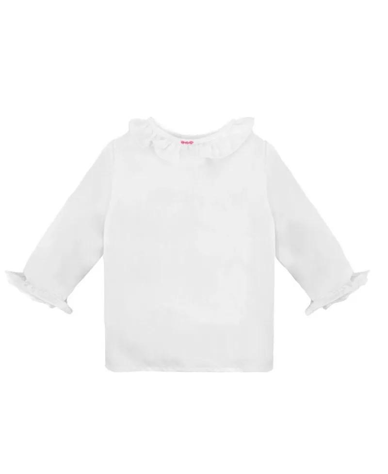 Camisa Batista Bebe Ro Infantil Detalles Rosa