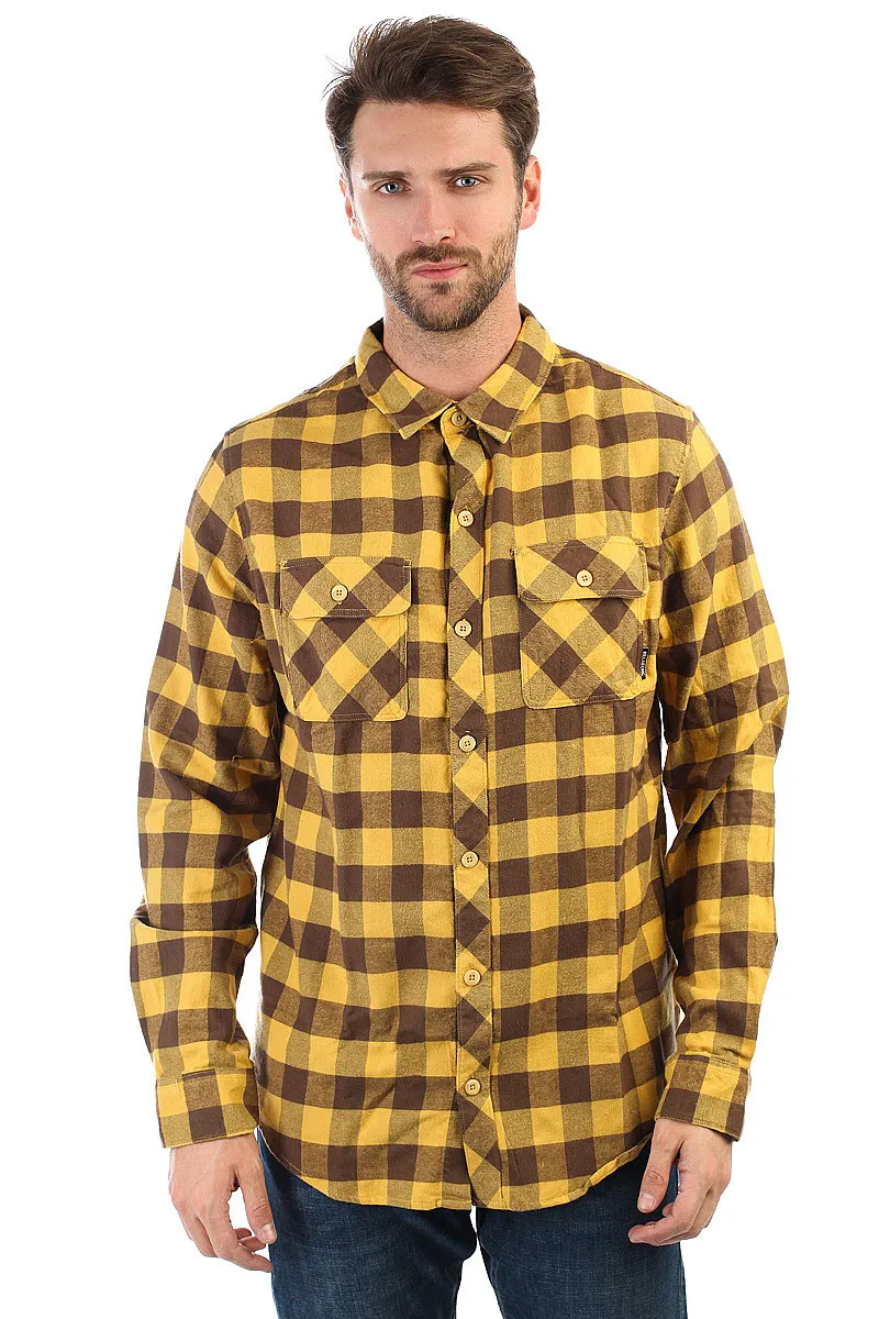 CAMISA BILLABONG DE MANGA LARGA FRANELA HOMBRE ALL DAY FLANNEL REF. F1SH07BIF7 CUADROS MOSTAZA