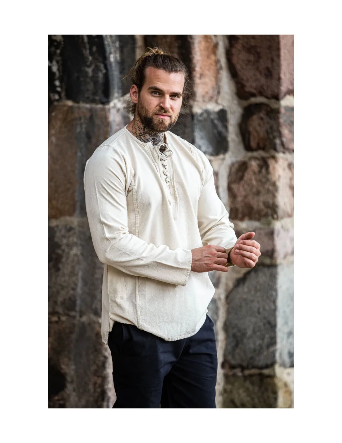 Camisa campesino con lazos