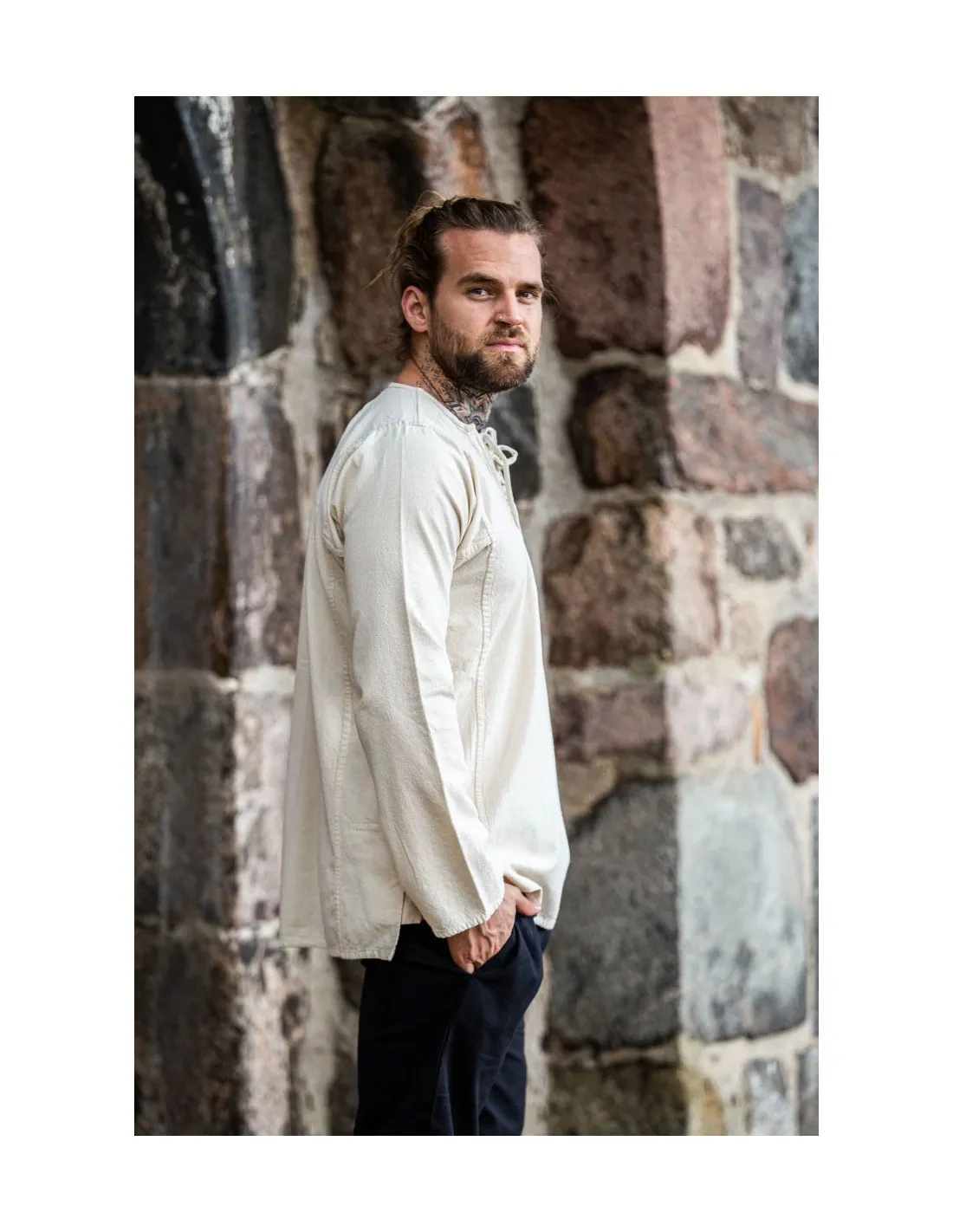 Camisa campesino con lazos