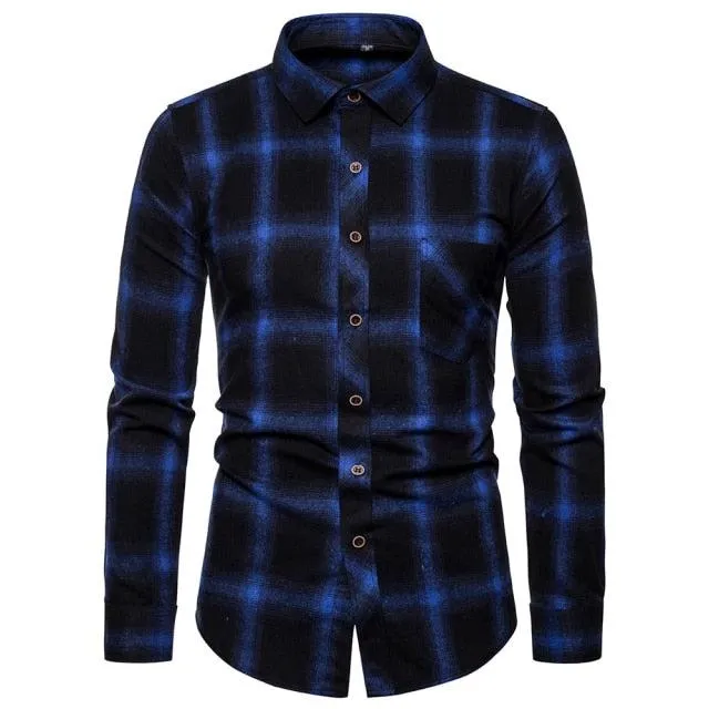 Camisa Casual A Cuadros Para Hombre