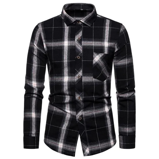 Camisa Casual A Cuadros Para Hombre