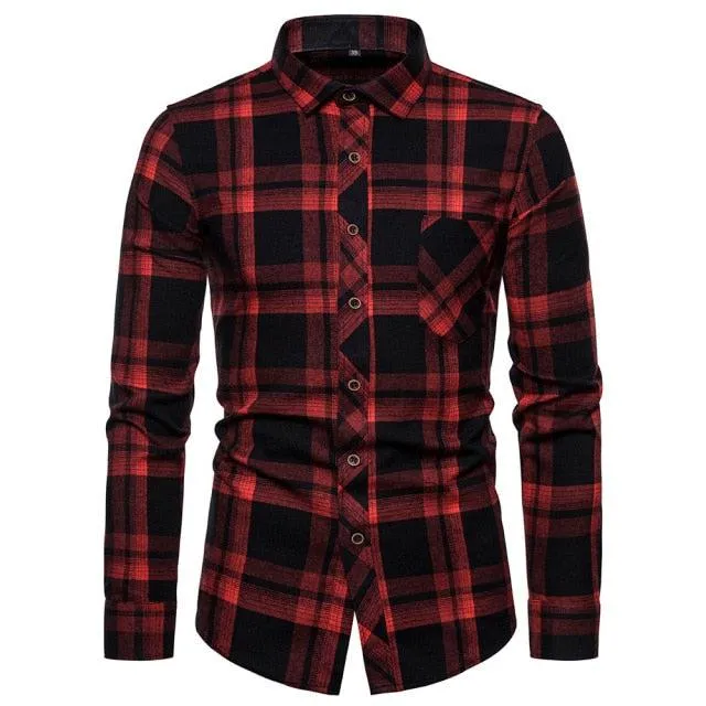 Camisa Casual A Cuadros Para Hombre