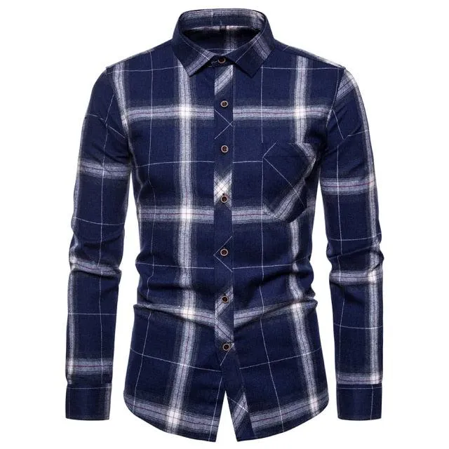 Camisa Casual A Cuadros Para Hombre