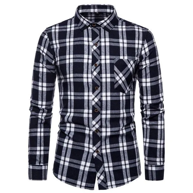 Camisa Casual A Cuadros Para Hombre