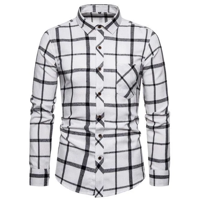 Camisa Casual A Cuadros Para Hombre