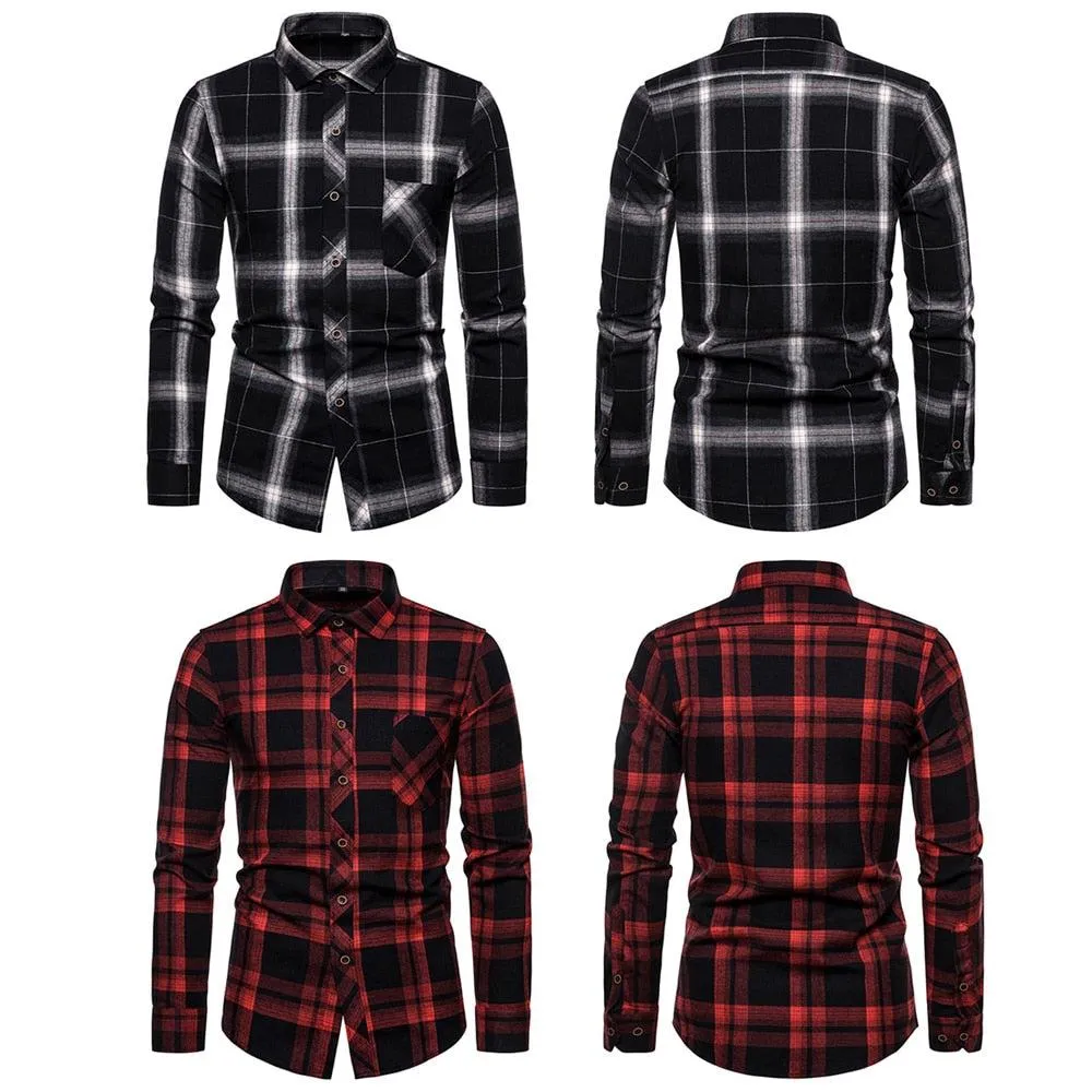 Camisa Casual A Cuadros Para Hombre