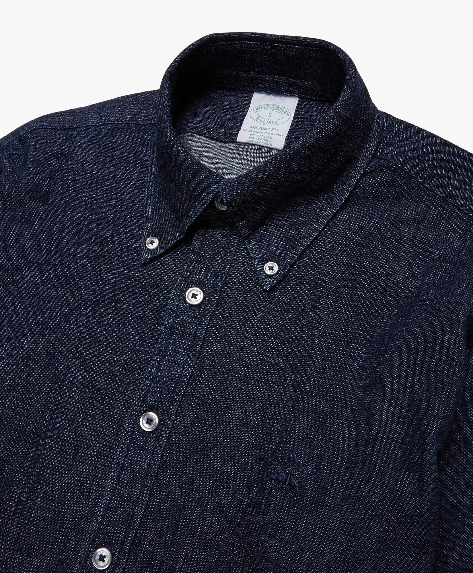 Camisa de sport corte slim Milano de denim y cuello button down