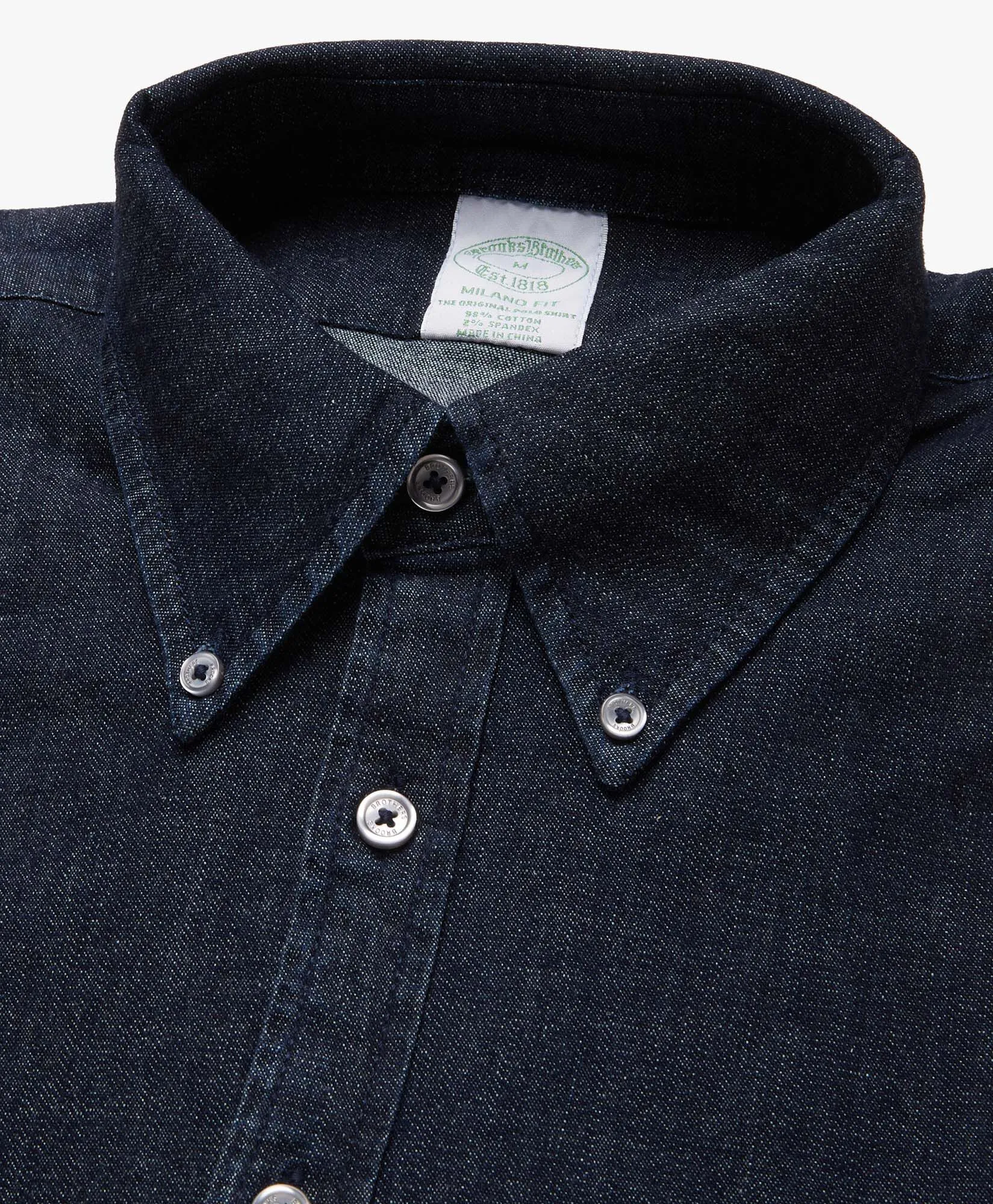 Camisa de sport corte slim Milano de denim y cuello button down