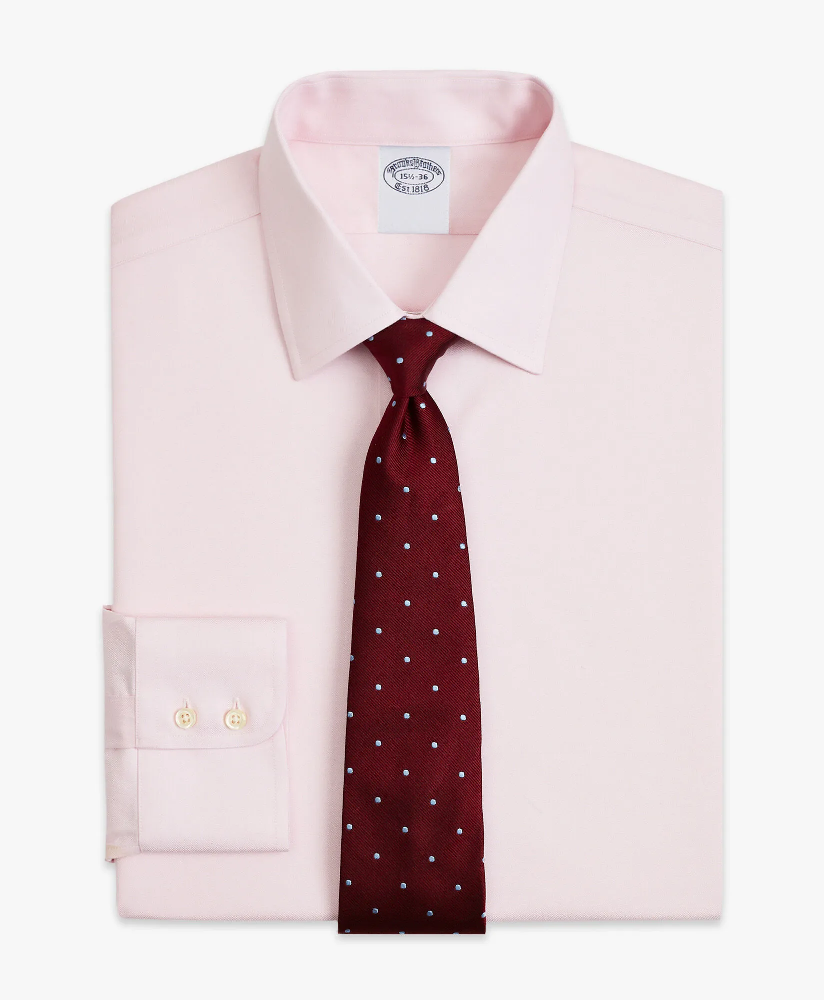 CAMISA DE VESTIR ROSA PASTEL DE CORTE SLIM NONIRON EN SARGA CON CUELLO AINSLEY