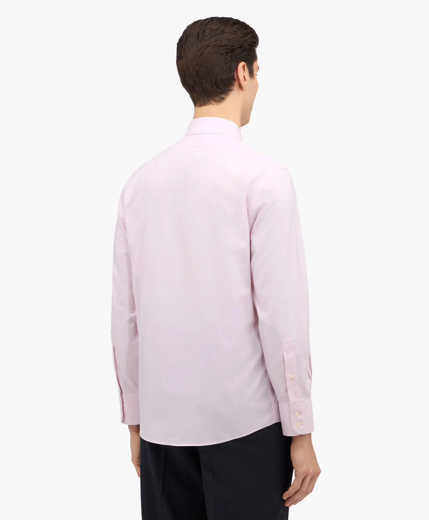 CAMISA DE VESTIR ROSA PASTEL DE CORTE SLIM NONIRON EN SARGA CON CUELLO AINSLEY