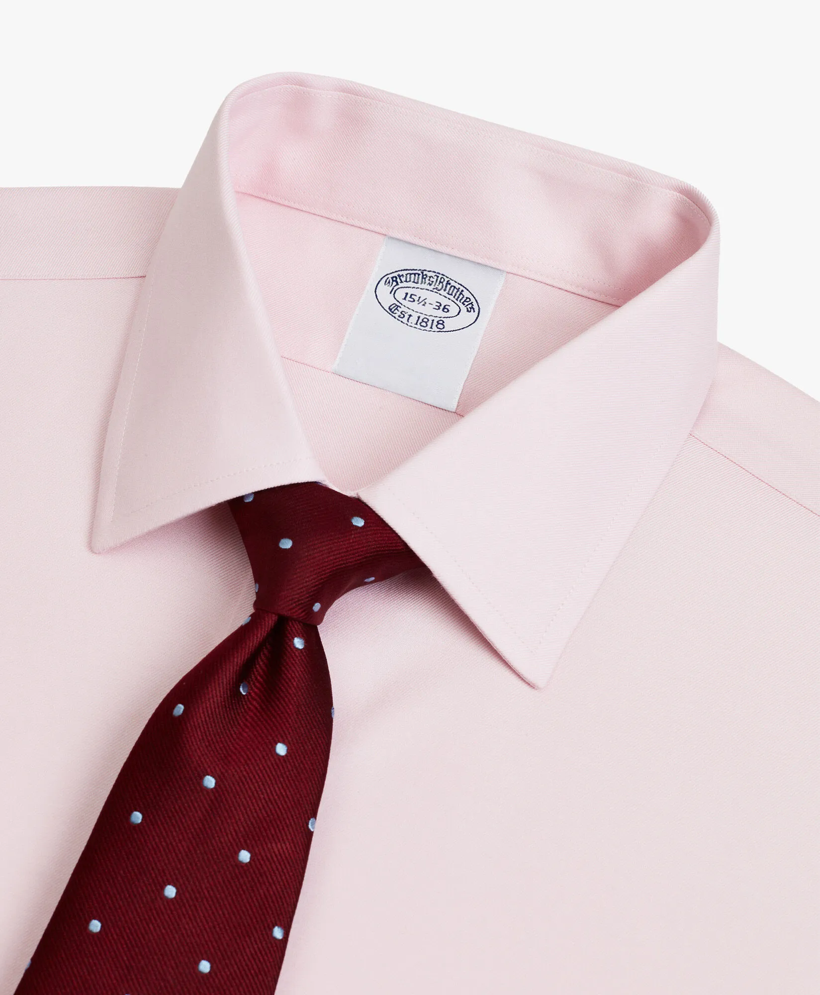 CAMISA DE VESTIR ROSA PASTEL DE CORTE SLIM NONIRON EN SARGA CON CUELLO AINSLEY