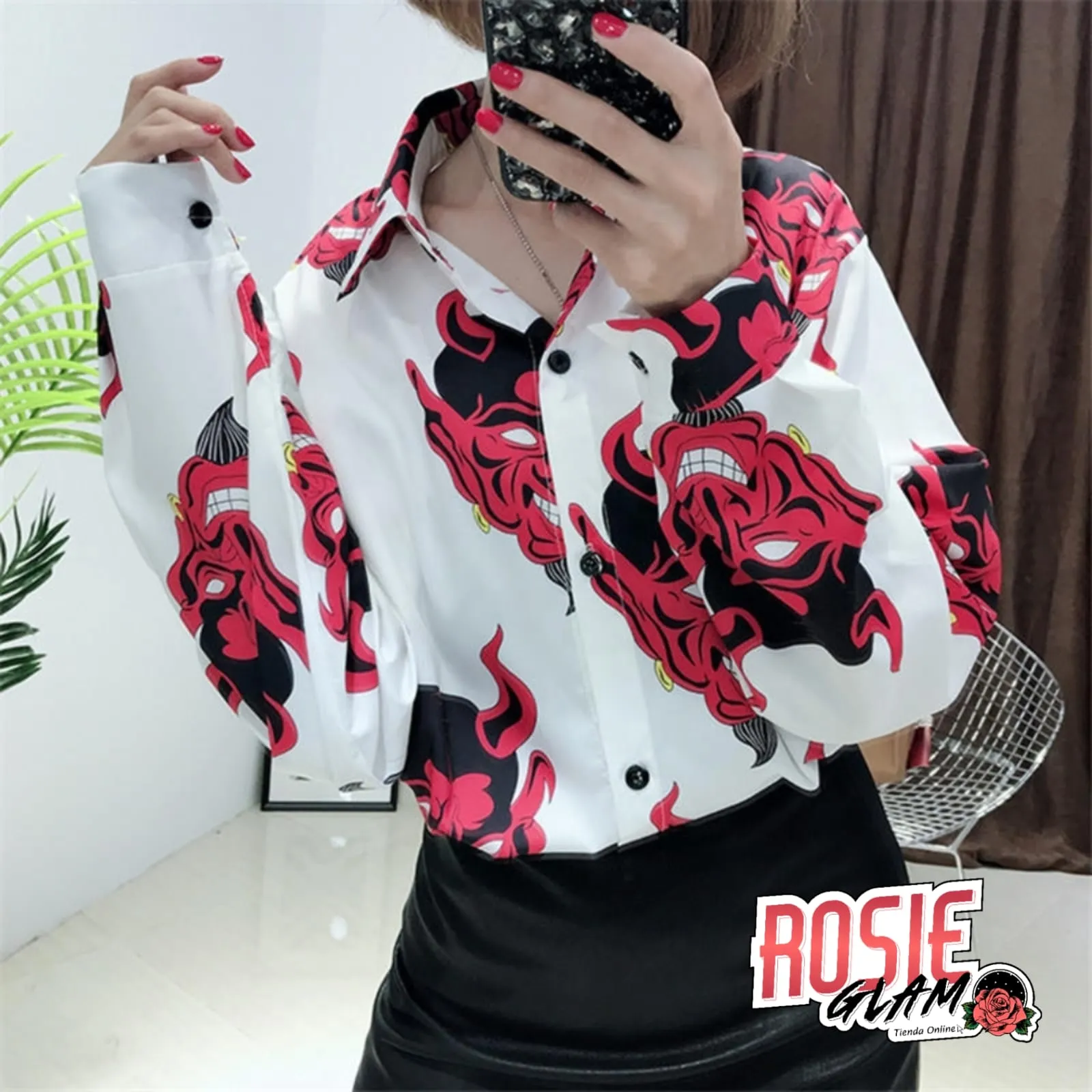 CAMISA DIABLOS MANGA LARGA  ROSIEGLAM