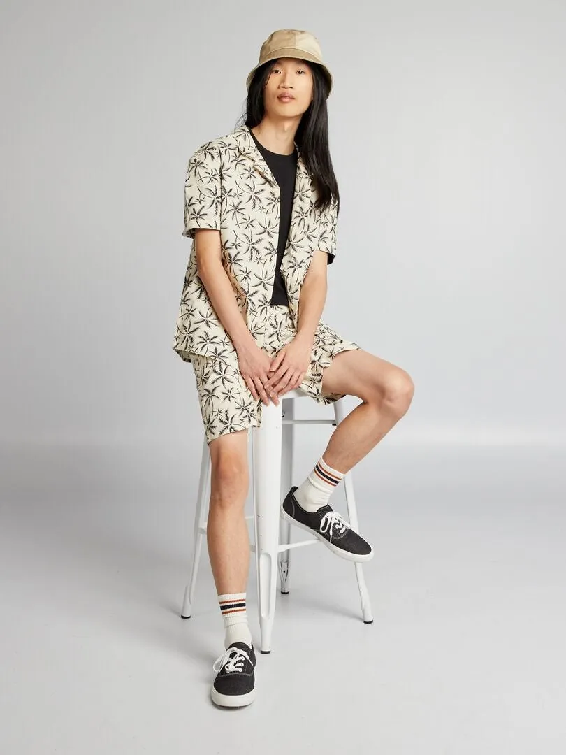 CAMISA ESTAMPADA  BEIGE