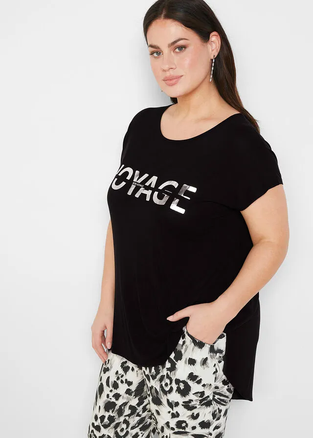 CAMISA LARGA CON ESTAMPADO METáLICO BLANCODORADO