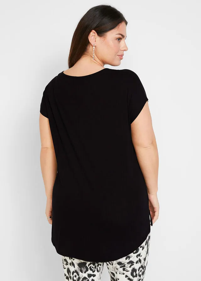 CAMISA LARGA CON ESTAMPADO METáLICO BLANCODORADO