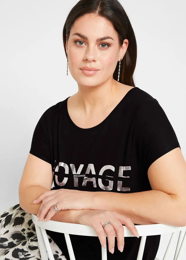 CAMISA LARGA CON ESTAMPADO METáLICO BLANCODORADO