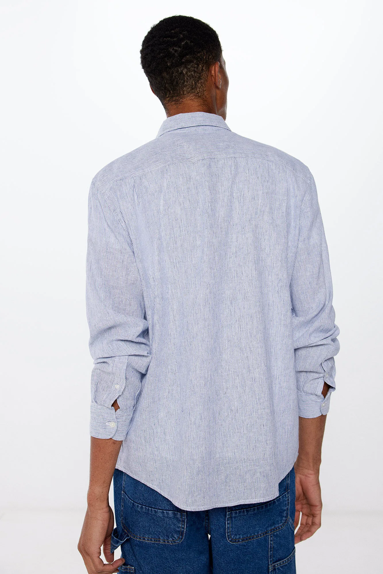 Camisa lino rayas