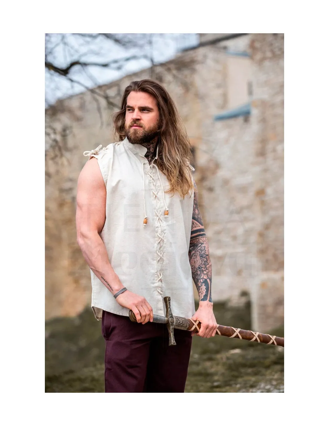 Camisa medieval Henn sin mangas