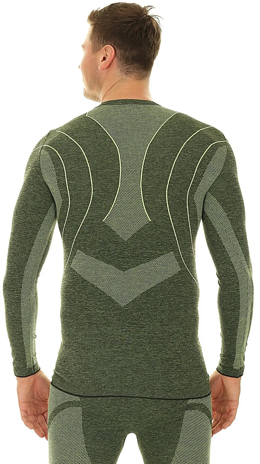 CAMISA R2 BASE LS  ATF002A/GRAY MELANGE/NEON YELLOW  MEN´S