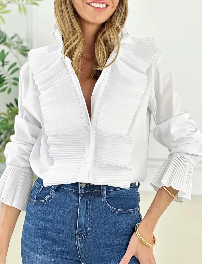 Camisa victory plisada blanca