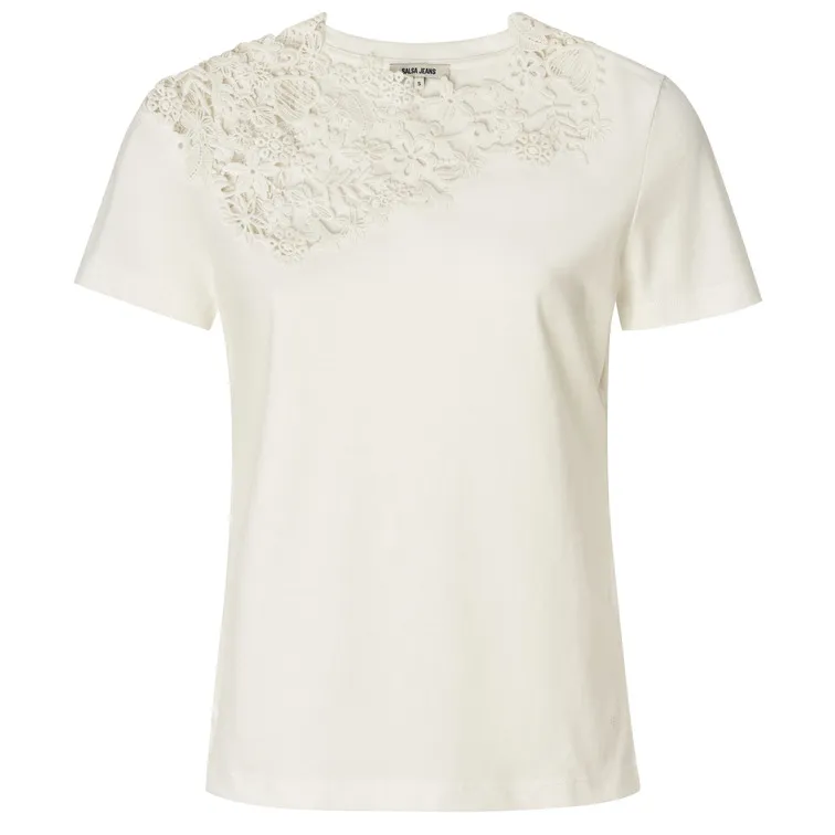CAMISETA CON DETALLE DE ENCAJE MUJER SALSA