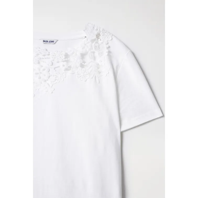 CAMISETA CON DETALLE DE ENCAJE MUJER SALSA